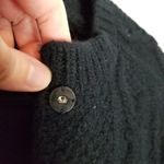 Kenar  LAMBSWOOL ANGORA BLACK SNAP BUTTON THICK KNIT CARDIGAN SWEATER SMALL Photo 4