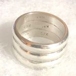 Sterling Silver Vintage TAXCO Concentric Circle Fluted Wide Band Ring Photo 0