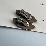 Bell  copper clip style double leaf earrings. Photo 2