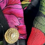 Vintage Diane Freis Floral Maxi Dress Tiered Tie Waist 100% Silk Pink Black L Size L Photo 1