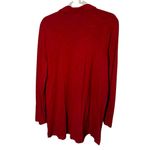 J. Jill Red Embroidered Tunic Blouse Large Collared Long Sleeve Button Up Cotton Photo 4
