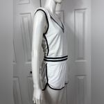 Champion Cotton Blend romper Women's White and Black Trim Shorts Size Small Photo 3