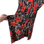 Vintage Von Bramlett Faux Wrap Maxi Dress Short Sleeves Elastic Waist Size 13/14 Black Photo 1