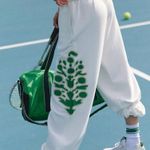 Free People Movement NWT  All Star Embroidered Pants In White Combo Current Online No refunds or cancellations $98MSRP Photo 0