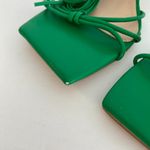 Nasty Gal  Green Skinny Strap Square Toe Ankle Tie Midi Heels Photo 8