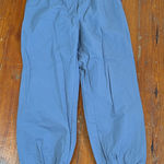 Halara  Womens Jogger Pants Mid Rise Pleated Pockets Cotton Twill Blue Medium Photo 0