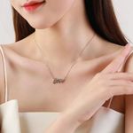 Sterling Silver 925 Elegant Love Letter CZ Pendant Necklace Photo 1