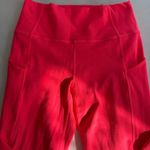 Fabletics oasis pureluxe high waisted 7/8 leggings small pop coral bright coral Photo 7