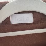 Isalis  Brown French Terry Collared Button Down Long Sleeve Ruched Mini Dress NWT Photo 3