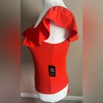 EXPRESS  Orange Bodysuit Off the shoulder Size S Photo 3