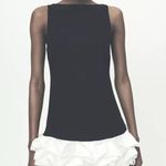 ZARA  dress jumpsuit scort ruffled black bodycon fitted evening Photo 11