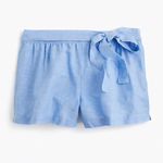 J.Crew $70 NWT! Linen Shorts With Side Tie-Misty Blue Photo 2