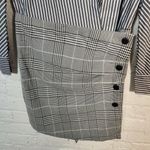 AQUA NWT Black White Long-Sleeve Mini Sheath Striped Shirt Dress Size M Photo 4