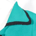 Vintage 1990s Teal & Black Power Skirt Suit Size 14 Nikki Brand Green Photo 4