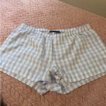 Brandy Melville  Light Blue Gingham Keira Pajama Shorts with Hearts Photo 1