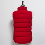 Talbots Red Puffer Sleeveless Zip Up Vest Small Duck Down Feathers Pockets Photo 5