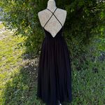 Jessica McClintock Vintage Black Formal Embroidered Halter Evening Gown Size 6 Photo 5