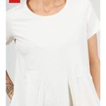 Rundholz Black Label Tunic Dress Flared Hemline Rose Print Check Beige White Photo 3