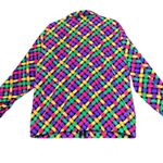 Silver Threads Vintage Woven Geometric Print Jacket Womens Medium Colorful Bold Black Photo 2