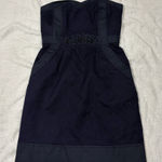 Rebecca Taylor  Blue textured Tube Sleeveless Beaded Dress Sz 0 Party Wedding Photo 0