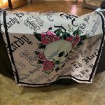 Ed Hardy  | Extra Large Iconic Skull & Roses Scarf Photo 4