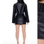 Forever 21 Faux Leather Mini Skirt Pockets Top Stitch Black Size Small 28 Waist Photo 2