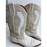 Vintage Spain White Leather Western Boots EU 40 Classic Two Photo 11