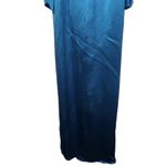 De La Vali Gin Ruched Maxi Dress in Blue Size UK 8 US 4 Long Sleeve Satin NWT Photo 8