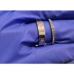 Boutique 18k White Gold Plated Rhinestone Clover Ring Band Stackable Set Photo 7