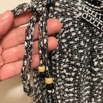 Angie Womens Mini Skirt M 32” 34”Black White Boho Sharkbite Hem Tassels Pull on Photo 1