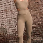 Free People Movement Back It Up Onesie in sage beige size small Green Photo 0