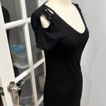 Glitz  Black Cold Shoulder Cutout Dress Photo 6