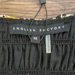 English Factory NWT Plunge Smocked Cotton Floral Mini Dress Yellow Black Blue XS Photo 11