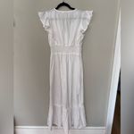Molly Bracken  Woven V-Neck White Maxi Dress NWOT Photo 3