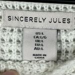 Sincerely Jules‎ Crochet Sweater L Cream Long Sleeve Floral Patch Cottage Boho Size L Photo 5