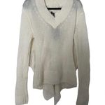 NWT NAADAM Cashmere Loose Drape Open Back V Neck Pullover Sweater White Photo 0