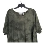 Denim & Co Green Tie Dye Boho Boxy Shirt Dress Size 2XL Petite Cotton Blend Photo 1