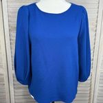 GREEN ENVELOPE Puff Sleeve Blouse Bright Blue Photo 0