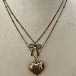 Betsey Johnson Leopard Heart & Bow (Faux) Double Strand Necklace Photo 5