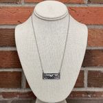 Running Horses Bar Necklace Silver Photo 1