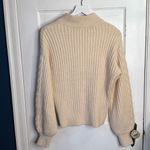 Draper James  Quarter Gold Zipper Cableknit Sweater in Cream Ivory W2011 Sz M Photo 11