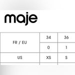 Maje  | Menthe open knit pointelle ruffle top in ecru Photo 1