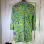 Barbara Gerwit Tunic Top Medium‎ Beaded Paisley Print Cotton Blouse Cover Up Blue Photo 3