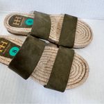 Haute Hippie  Green Faux Suede Slip On Espadrille Sandals Women’s 8 Beachy Shoes Photo 6