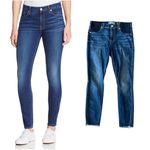 7 For All Mankind b(air) the Ankle Skinny Jeans Blue Frayed Hem Size 28 Photo 1