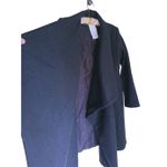 OAK Designer Luxury Waterfall Wool Drape Winter Coat Medium Black Heavy Weight Photo 4