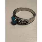 Genuine Turquoise Sterling Silver Ring (W.H. 925) – Filigree Scroll Band – Size Photo 10
