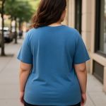Allison Daley  3X Blue Embroidered Tee Shirt Soft Cotton Knit Plus Size Classic Photo 3