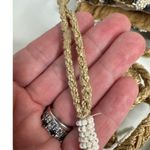 Vintage Guadalupe Designs beaded animal print bucket bag cream, black and brown Photo 7