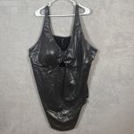 Torrid  Wireless‎ Foil Keyhole Plunge One Piece Swimsuit Plus Size 6 6X Silver Photo 4